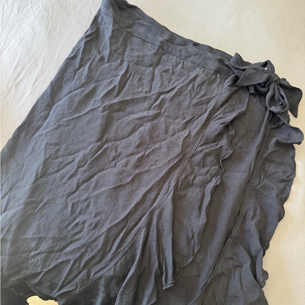 Elegant Black Wrap Skirt